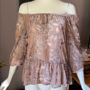 NEW WITH TAGS Burnout Floral Print Women's Top